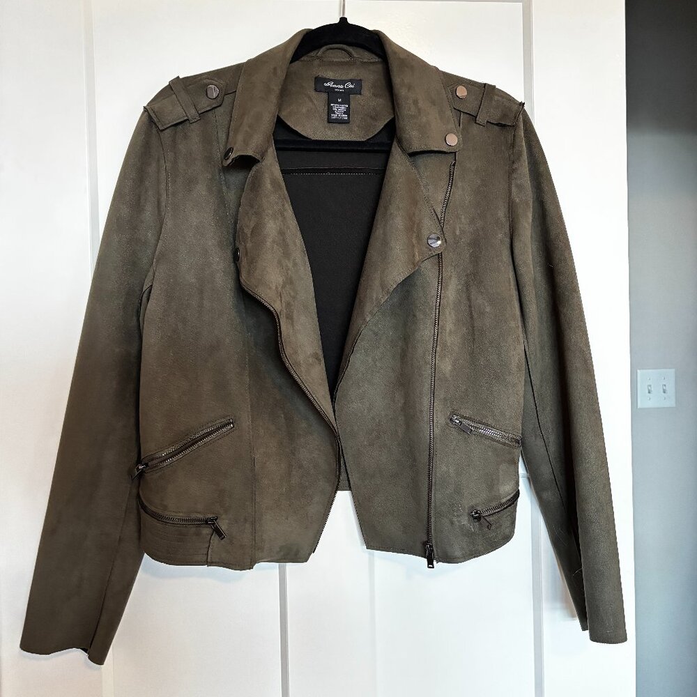 Green Suede Moto Jacket | New without tags